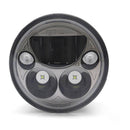 Denali M5 E-Mark LED Headlight Module, 5.75 Round, Black Chrome