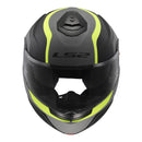 LS2 FF908 Strobe II Monza Flip Front Helmets - Matte Black / Hi-Vis Yellow 06